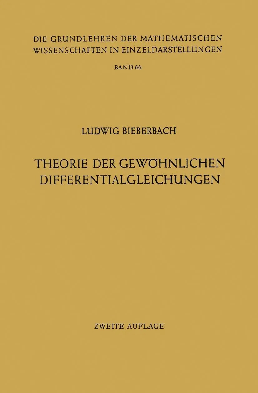 Cover: 9783642884672 | Theorie der Gewöhnlichen Differentialgleichungen | Ludwig Bieberbach