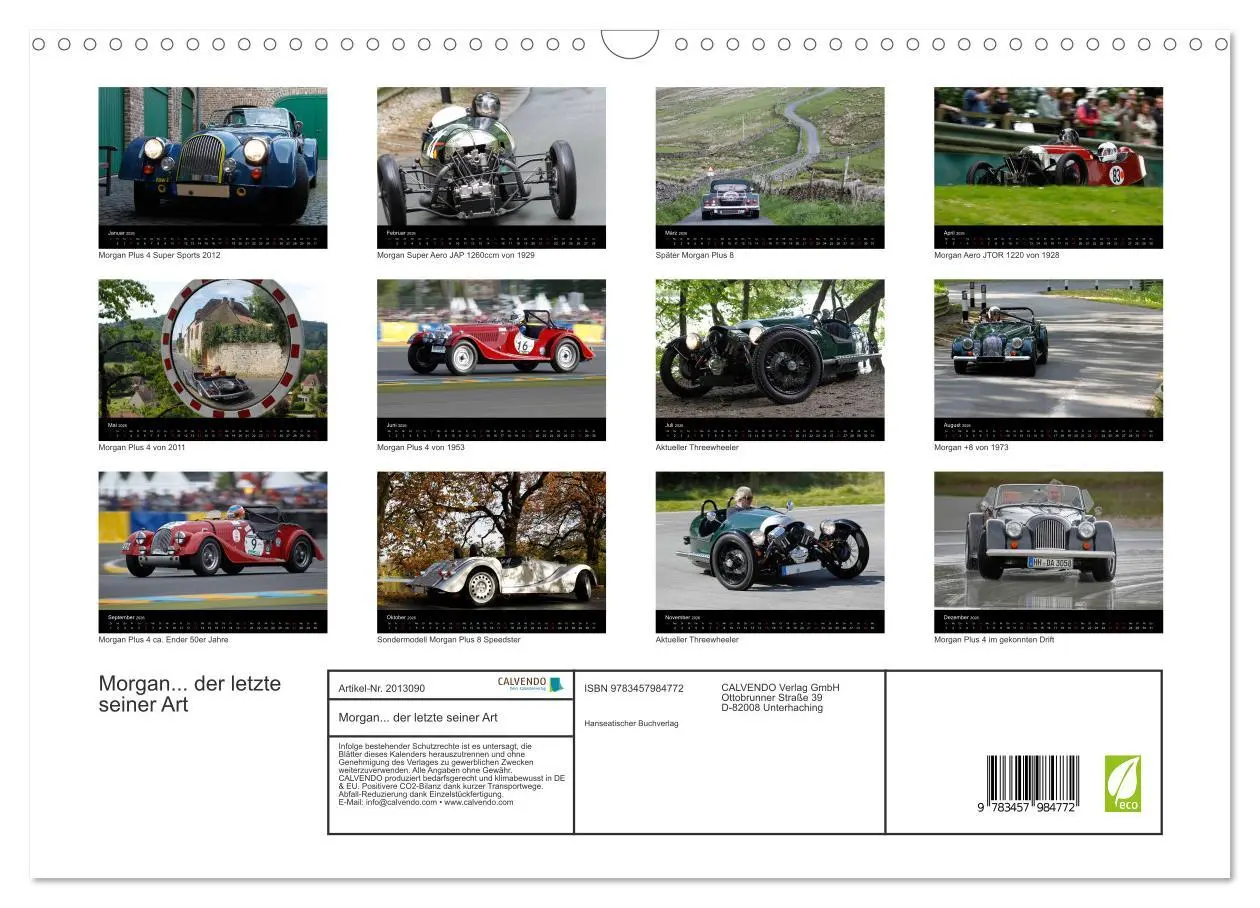 Bild: 9783457984772 | Morgan... der letzte seiner Art (Wandkalender 2026 DIN A3 quer),...