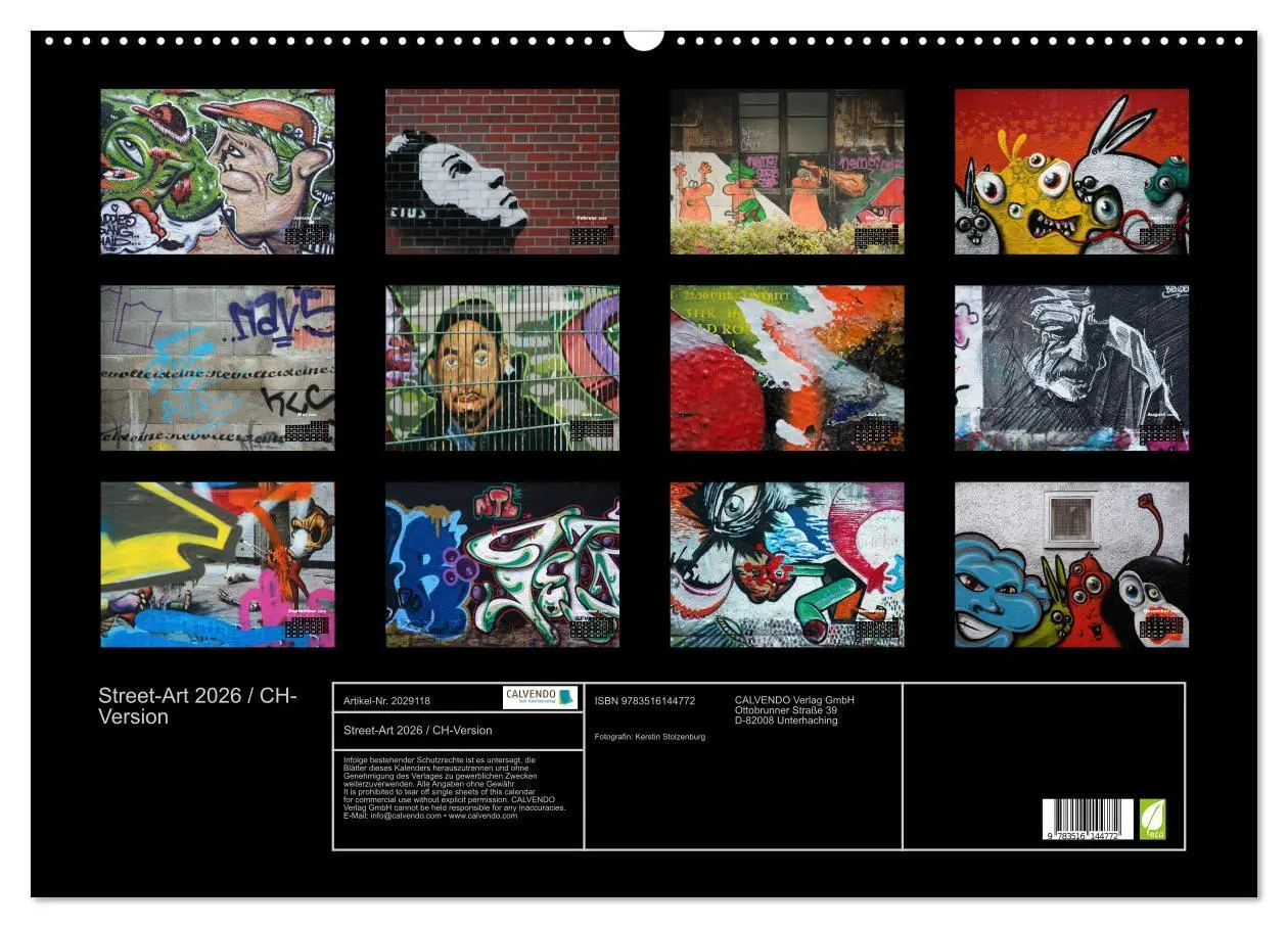 Bild: 9783516144772 | Street-Art 2026 / CH-Version (Wandkalender 2026 DIN A2 quer),...