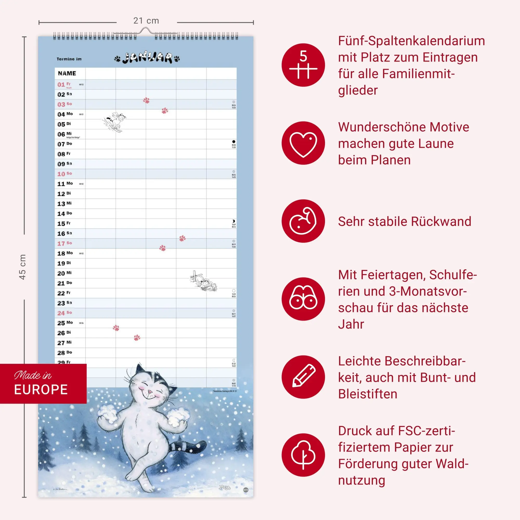 Bild: 9783756414772 | Jacob Familienplaner für Katzenliebhaber 2027 | Sven Hartmann | 15 S.
