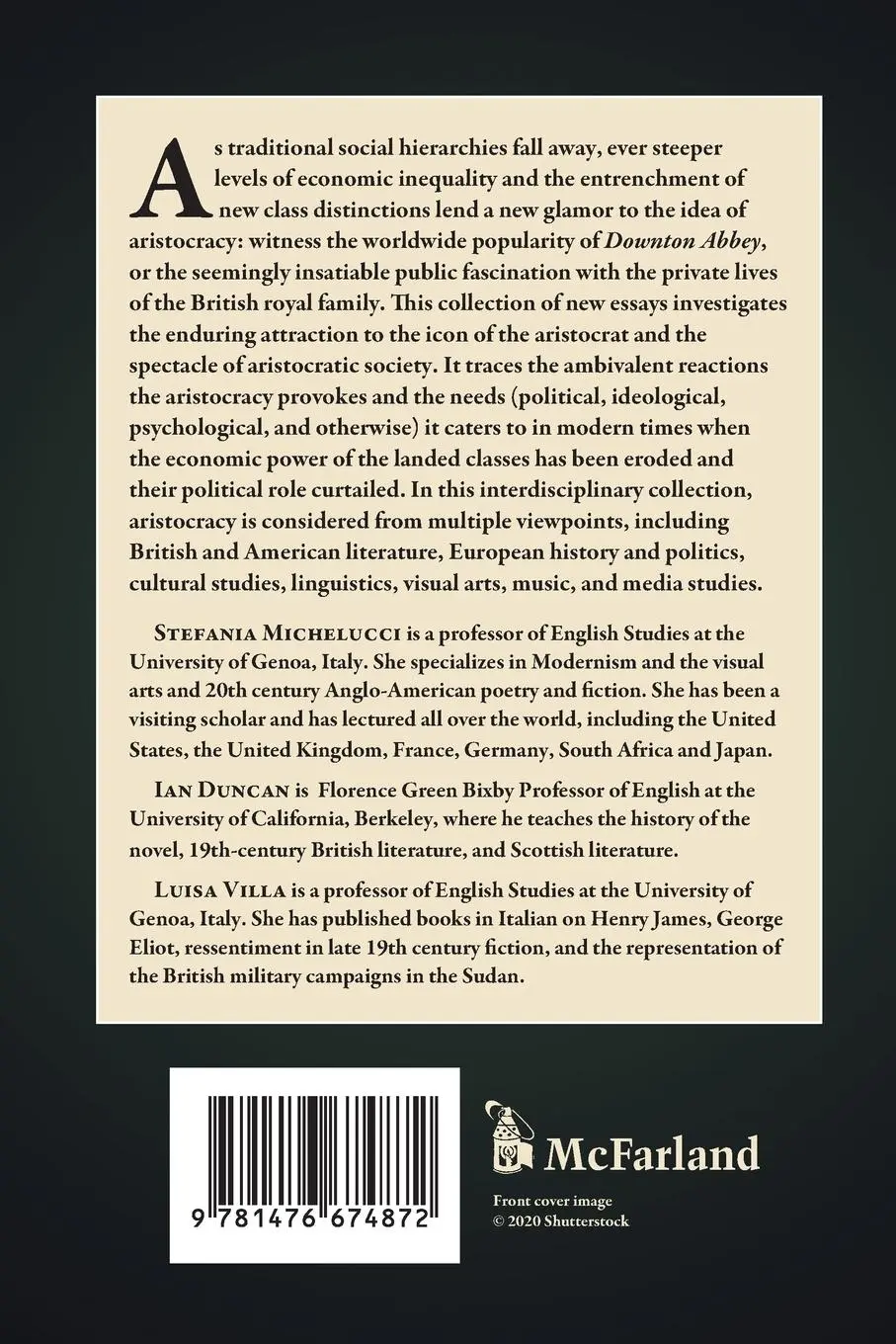 Rückseite: 9781476674872 | The British Aristocracy in Popular Culture | Michelucci (u. a.) | Buch