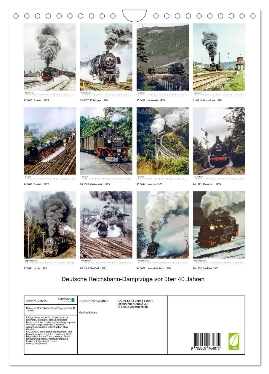 Bild: 9783569464872 | Deutsche Reichsbahn-Dampfzüge vor über 40 Jahren (Wandkalender 2027...