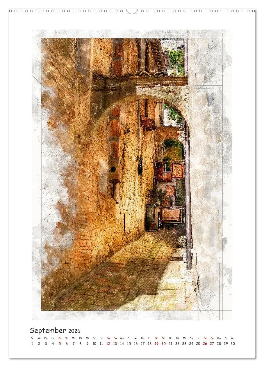 Bild: 9783516364972 | Toskanische Winkel (Wandkalender 2026 DIN A2 hoch), CALVENDO...