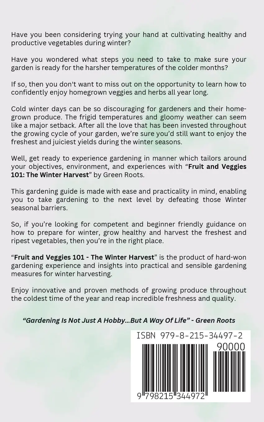 Rückseite: 9798215344972 | Fruit &amp; Veggies 101 - The Winter Harvest | Green Roots | Taschenbuch