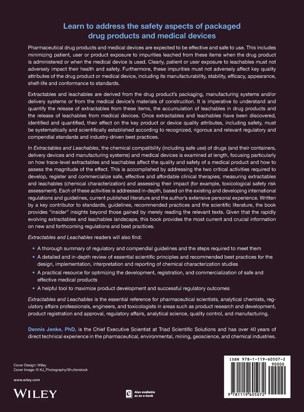 Rückseite: 9781119605072 | Extractables and Leachables | Dennis Jenke | Buch | 430 S. | Englisch
