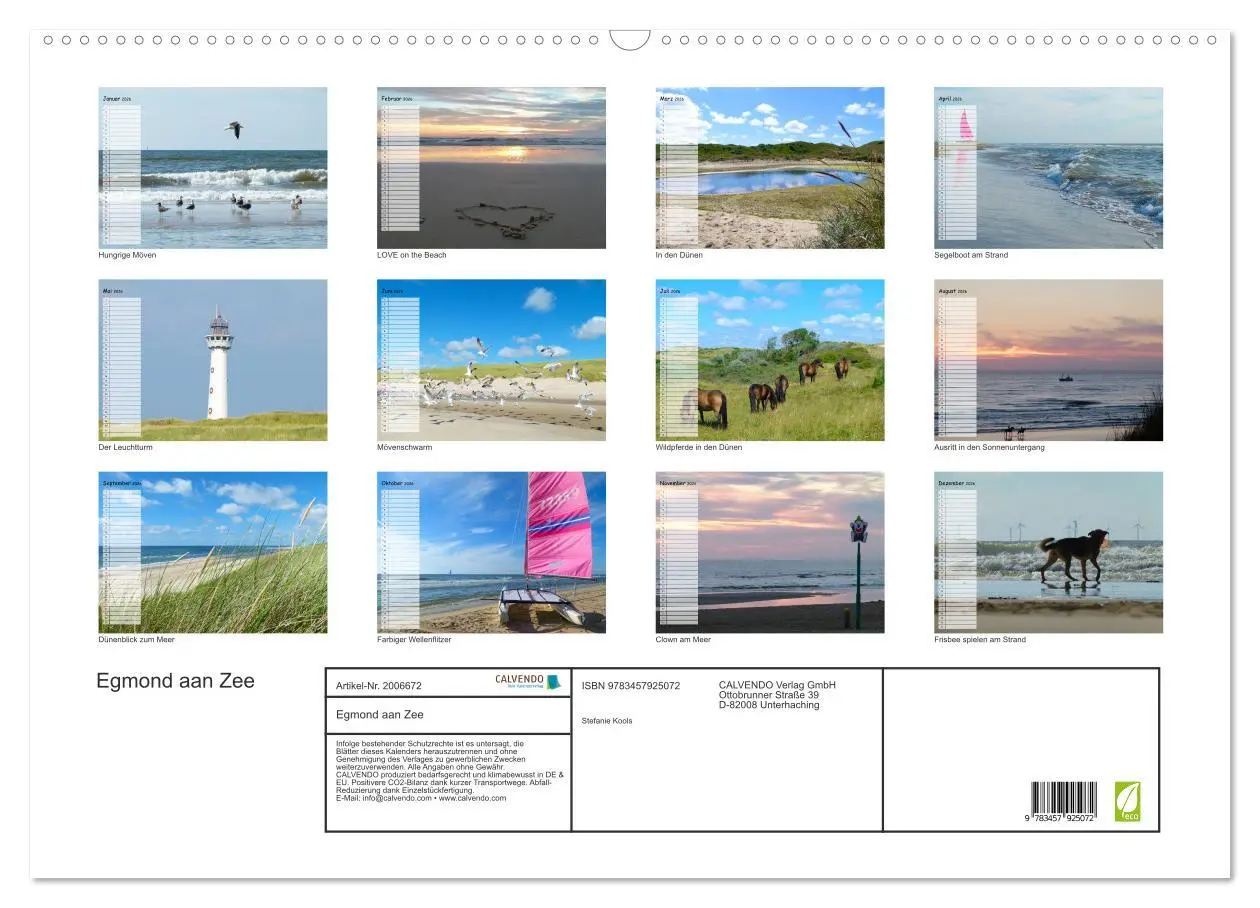 Bild: 9783457925072 | Egmond aan Zee (Wandkalender 2026 DIN A2 quer), CALVENDO...