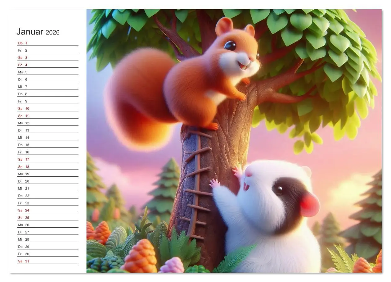 Bild: 9783516635072 | Knuddel und Kuschel (Wandkalender 2026 DIN A4 quer), CALVENDO...