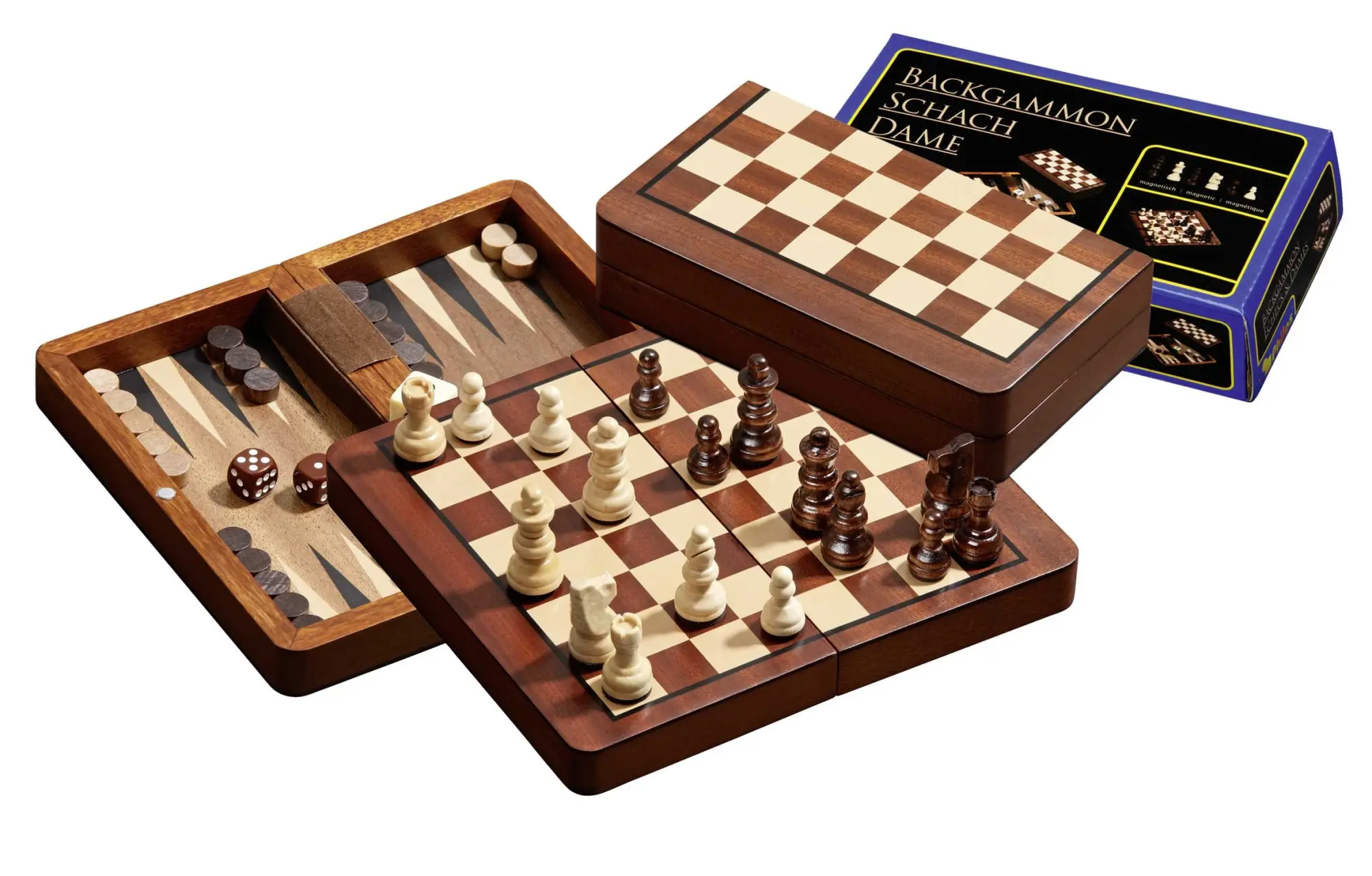 Cover: 4014156025172 | Philos 2517 - Schach Backgammon Dame Set, Reise, Feld 18 mm,...