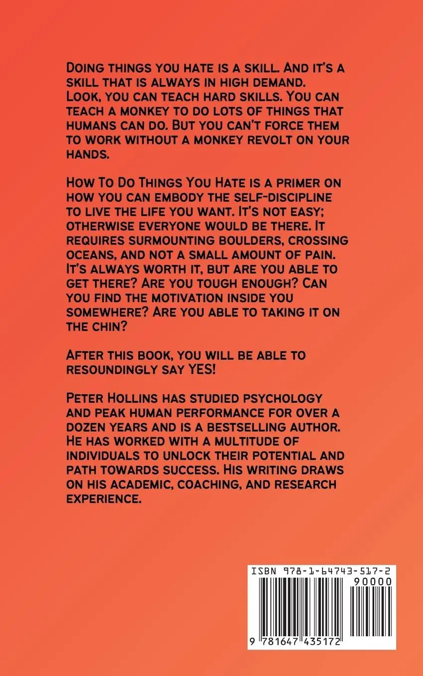 Rückseite: 9781647435172 | How To Do Things You Hate | Peter Hollins | Taschenbuch | Englisch