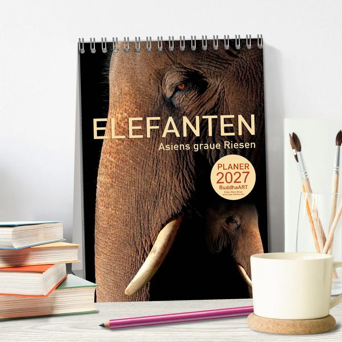 Bild: 9783569575172 | ELEFANTEN - Asiens graue Riesen (Tischkalender 2027 DIN A5 hoch),...