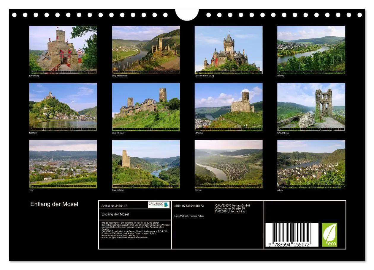 Bild: 9783594155172 | Entlang der Mosel (Wandkalender 2027 DIN A4 quer), CALVENDO...