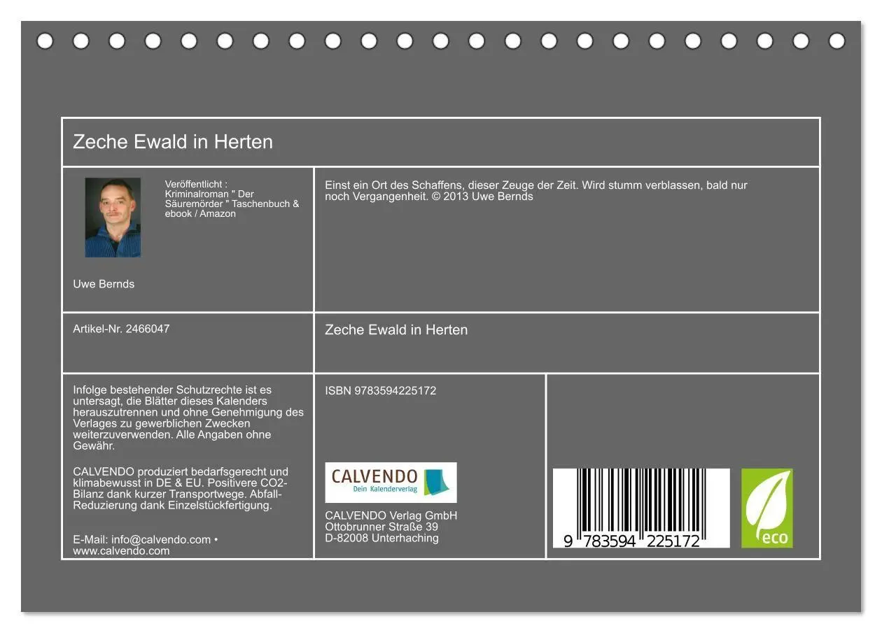 Bild: 9783594225172 | Zeche Ewald in Herten (Tischkalender 2027 DIN A5 quer), CALVENDO...