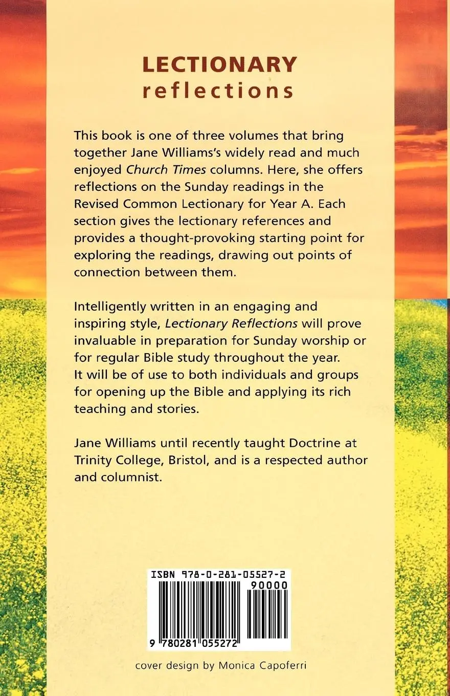 Rückseite: 9780281055272 | Lectionary Reflections - Year A | Jane Williams | Taschenbuch | 2004