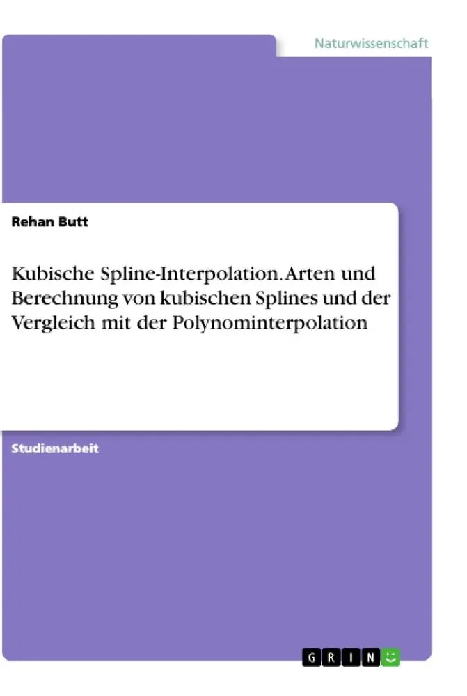 Cover: 9783346195272 | Kubische Spline-Interpolation. Arten und Berechnung von kubischen...
