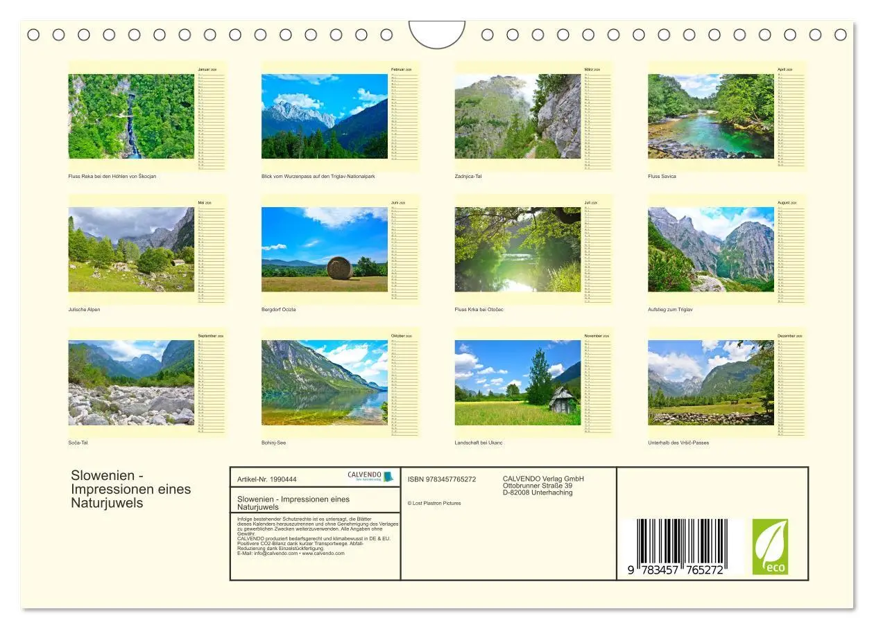 Bild: 9783457765272 | Slowenien - Impressionen eines Naturjuwels (Wandkalender 2026 DIN...