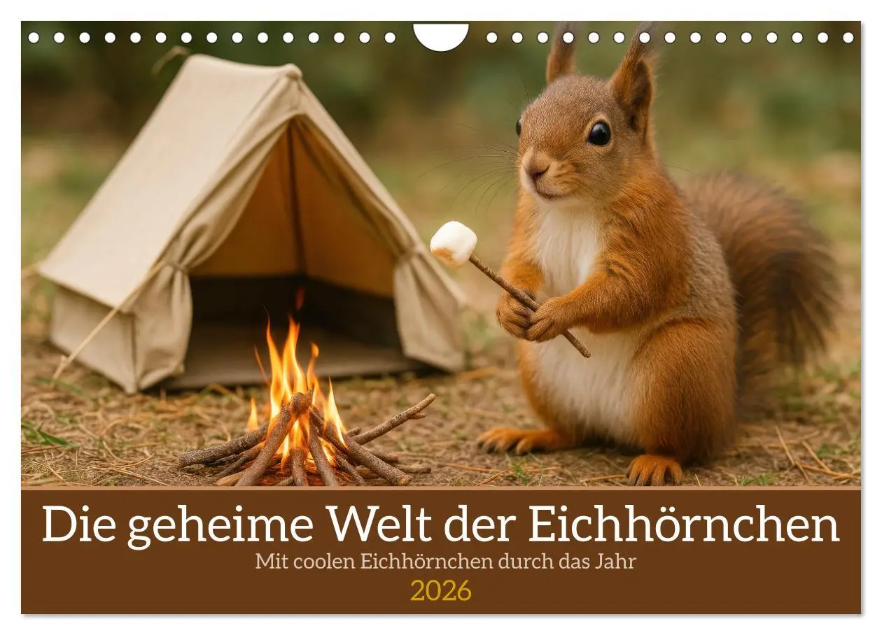 Cover: 9783516235272 | Die geheime Welt der Eichhörnchen (Wandkalender 2026 DIN A4 quer),...