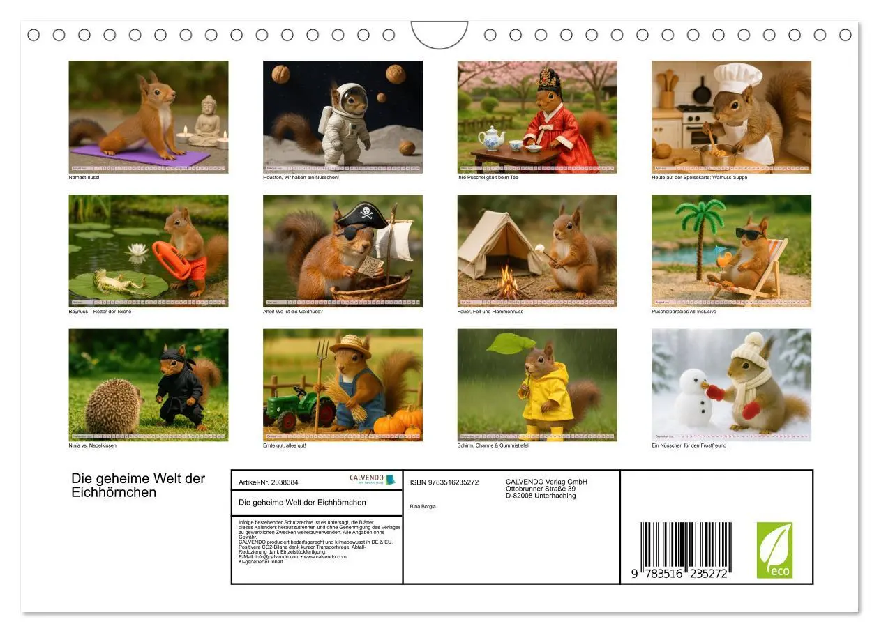 Bild: 9783516235272 | Die geheime Welt der Eichhörnchen (Wandkalender 2026 DIN A4 quer),...