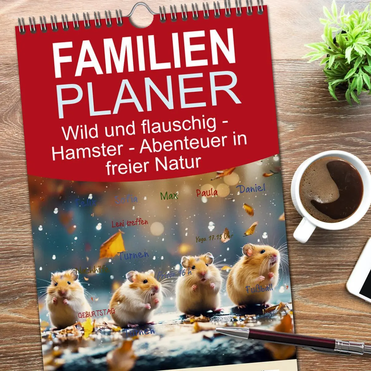 Bild: 9783516615272 | Familienplaner 2026 - Wild und flauschig - Hamster - Abenteuer in...