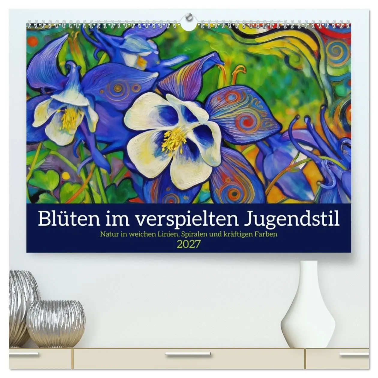Cover: 9783516785272 | Blüten im verspielten Jugendstil (hochwertiger Premium Wandkalender...