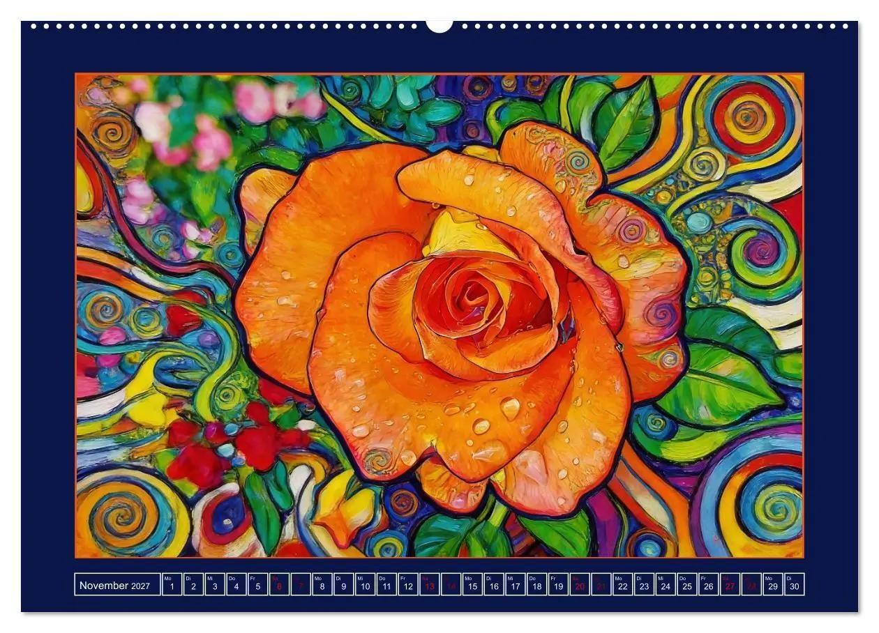 Bild: 9783516785272 | Blüten im verspielten Jugendstil (hochwertiger Premium Wandkalender...