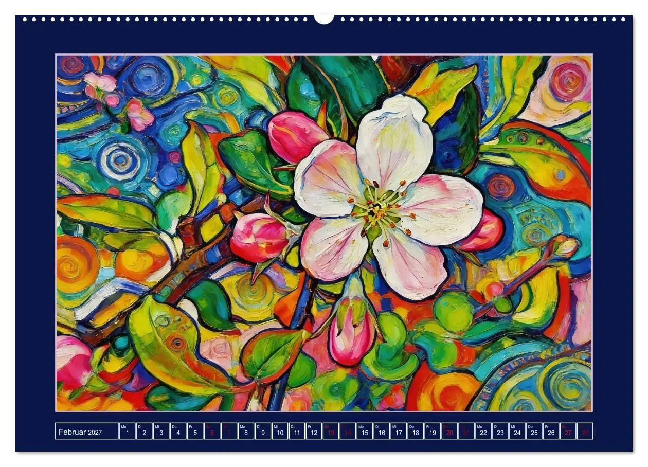 Bild: 9783516785272 | Blüten im verspielten Jugendstil (hochwertiger Premium Wandkalender...