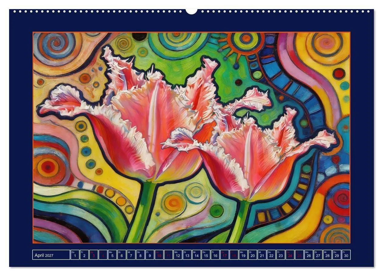 Bild: 9783516785272 | Blüten im verspielten Jugendstil (hochwertiger Premium Wandkalender...