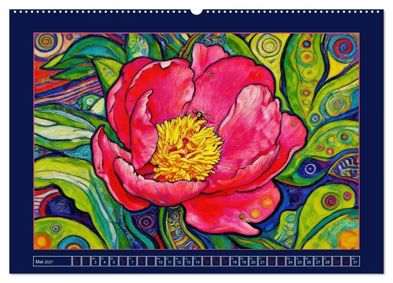 Bild: 9783516785272 | Blüten im verspielten Jugendstil (hochwertiger Premium Wandkalender...