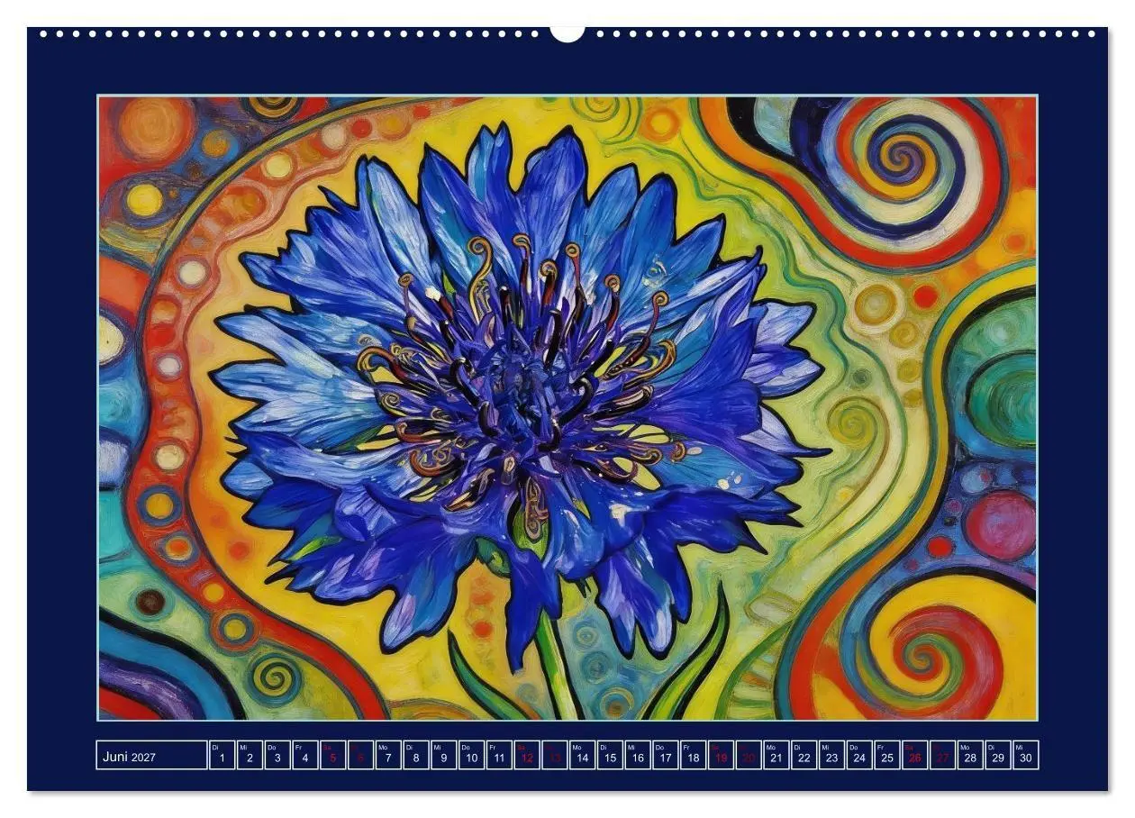 Bild: 9783516785272 | Blüten im verspielten Jugendstil (hochwertiger Premium Wandkalender...