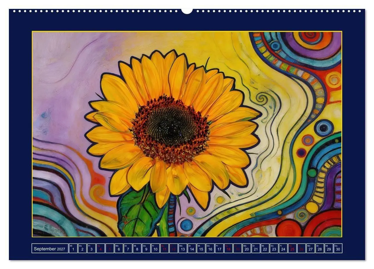 Bild: 9783516785272 | Blüten im verspielten Jugendstil (hochwertiger Premium Wandkalender...