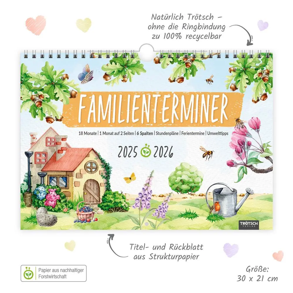 Bild: 9783988025272 | Trötsch Familienterminer Landgrüße für 18 Monate 2025/2026 | KG | 2026