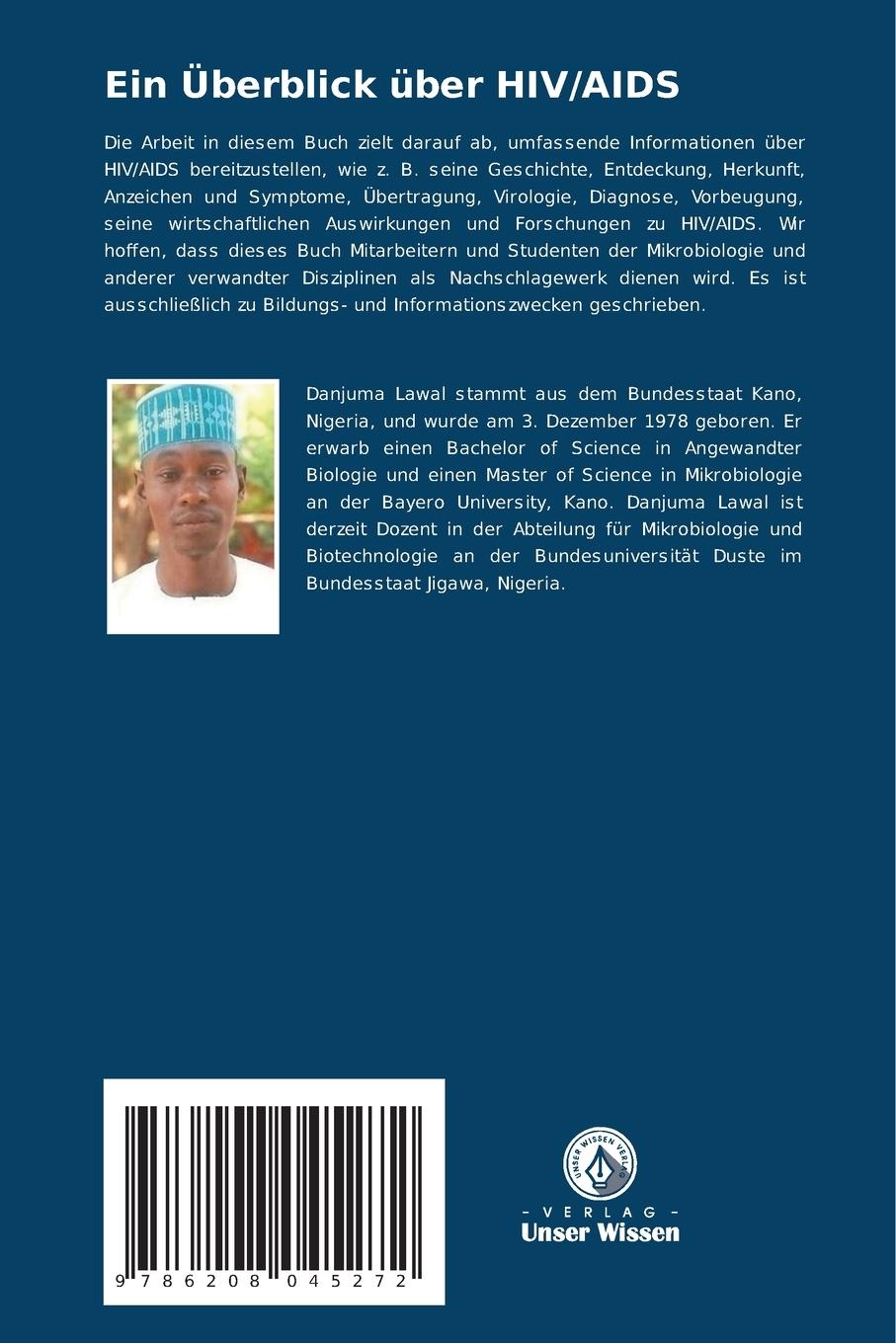 Rückseite: 9786208045272 | Ein Überblick über HIV/AIDS | Danjuma Lawal | Taschenbuch | 64 S.