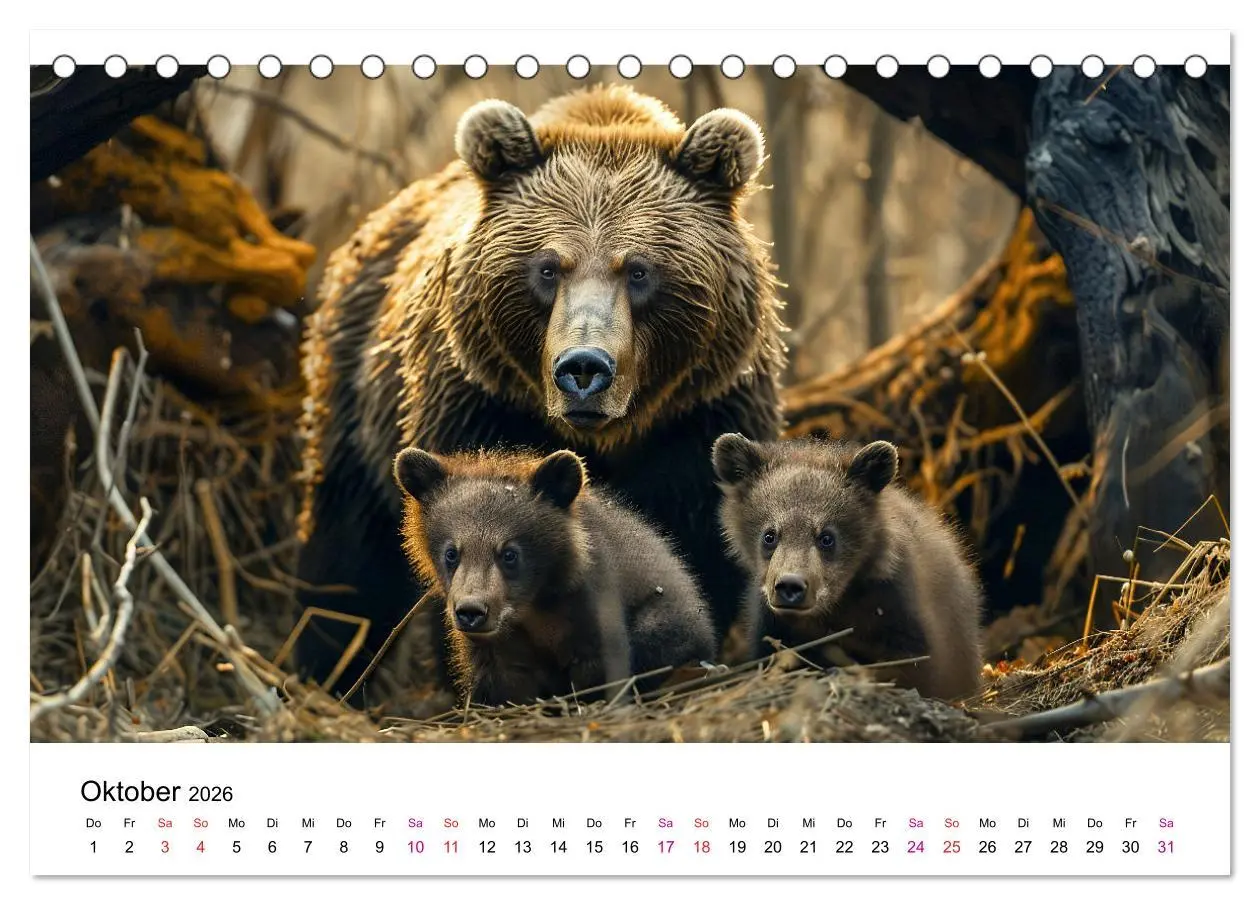 Bild: 9783457375372 | Bären - gefährlich nett (Tischkalender 2026 DIN A5 quer), CALVENDO...