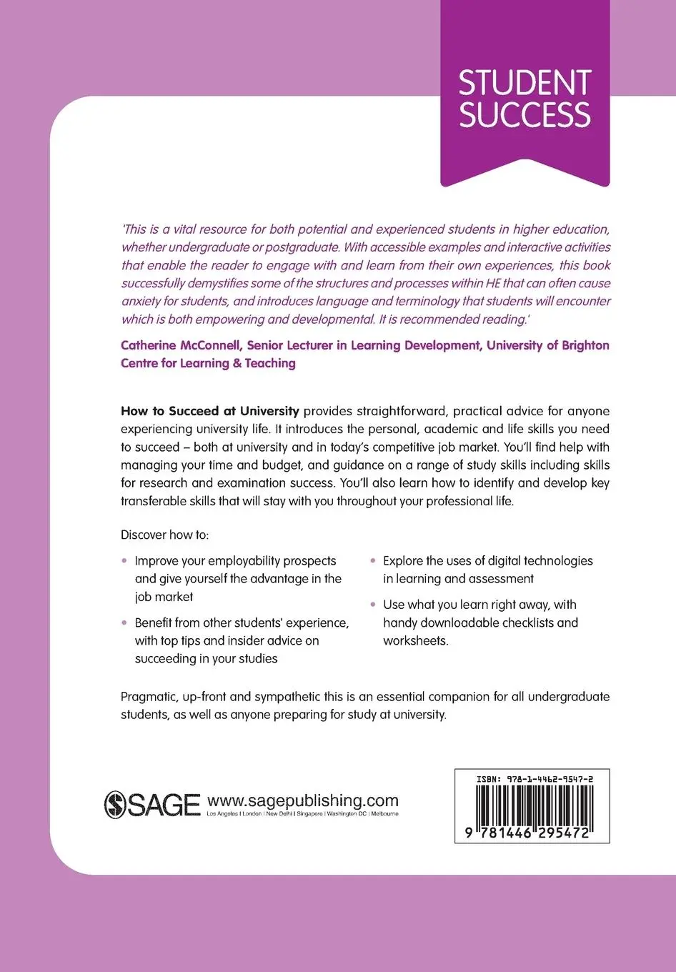 Rückseite: 9781446295472 | How to Succeed at University | Bob Smale (u. a.) | Taschenbuch | 2015