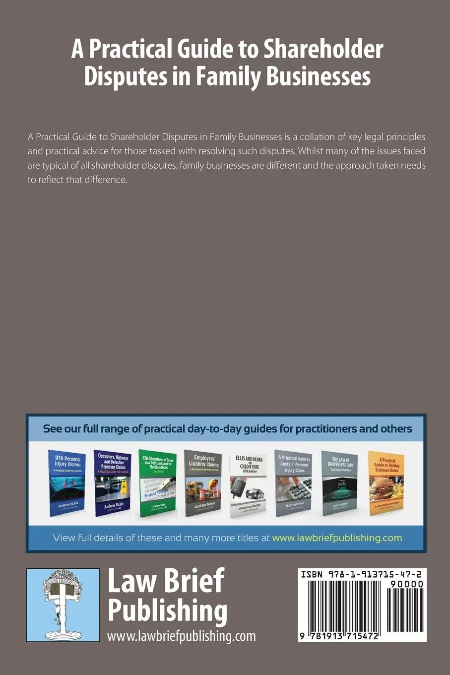Rückseite: 9781913715472 | A Practical Guide to Shareholder Disputes in Family Businesses | Weeks