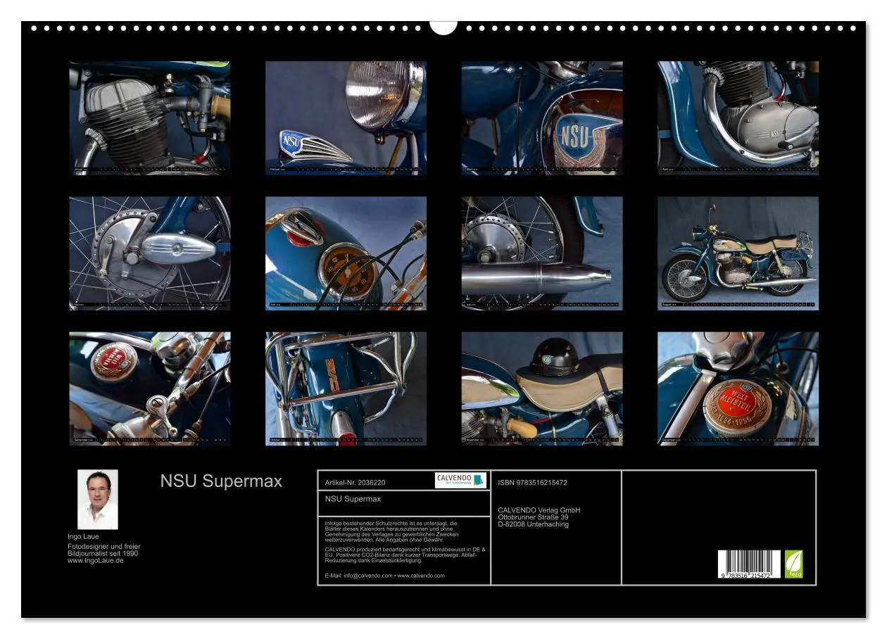 Bild: 9783516215472 | NSU Supermax (Wandkalender 2026 DIN A2 quer), CALVENDO Monatskalender