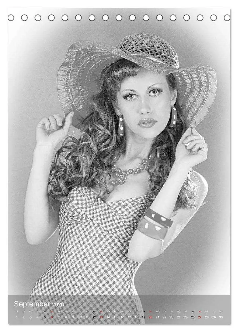 Bild: 9783516455472 | Sexy Pin-up Girls in schwarz-weiß (Tischkalender 2026 DIN A5 hoch),...