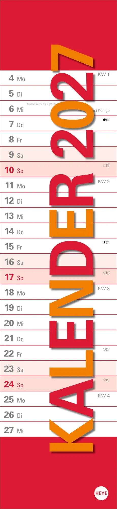 Cover: 9783756415472 | Langplaner XL 2027 | Heye | Kalender | Streifenplaner Kalender Heye
