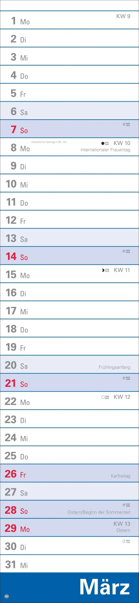 Bild: 9783756415472 | Langplaner XL 2027 | Heye | Kalender | Streifenplaner Kalender Heye
