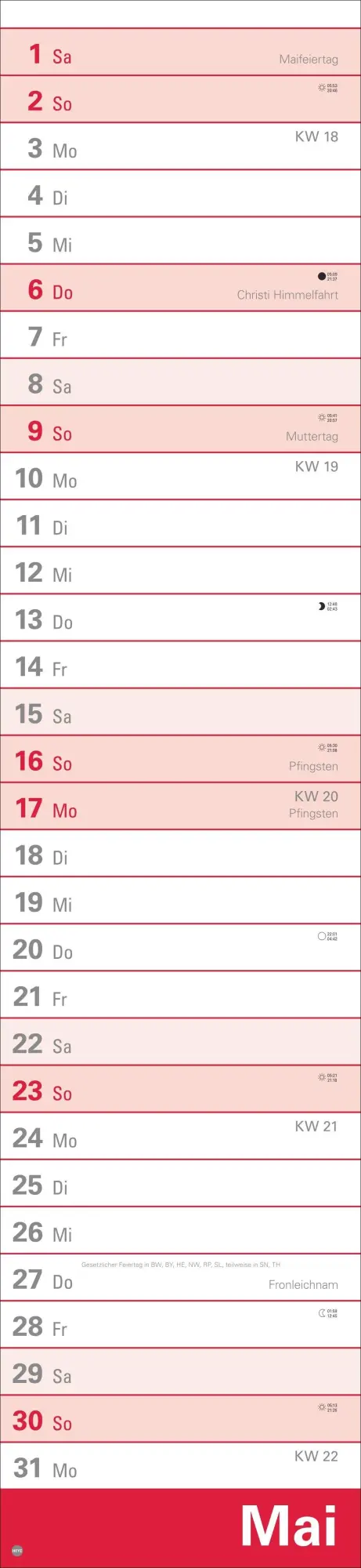 Bild: 9783756415472 | Langplaner XL 2027 | Heye | Kalender | Streifenplaner Kalender Heye