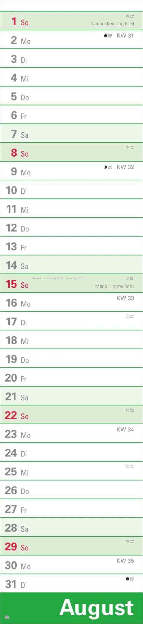 Bild: 9783756415472 | Langplaner XL 2027 | Heye | Kalender | Streifenplaner Kalender Heye