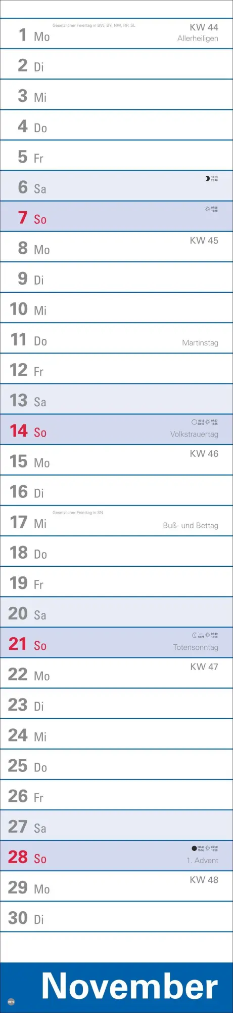 Bild: 9783756415472 | Langplaner XL 2027 | Heye | Kalender | Streifenplaner Kalender Heye