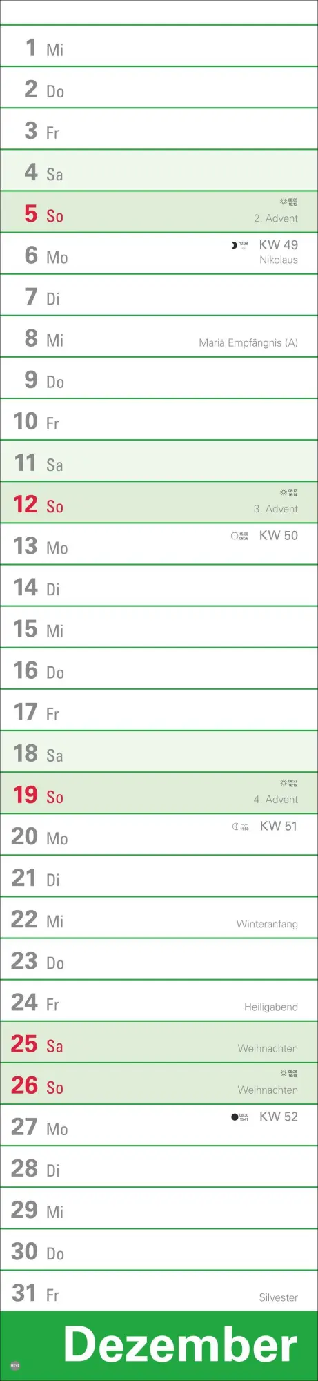 Bild: 9783756415472 | Langplaner XL 2027 | Heye | Kalender | Streifenplaner Kalender Heye