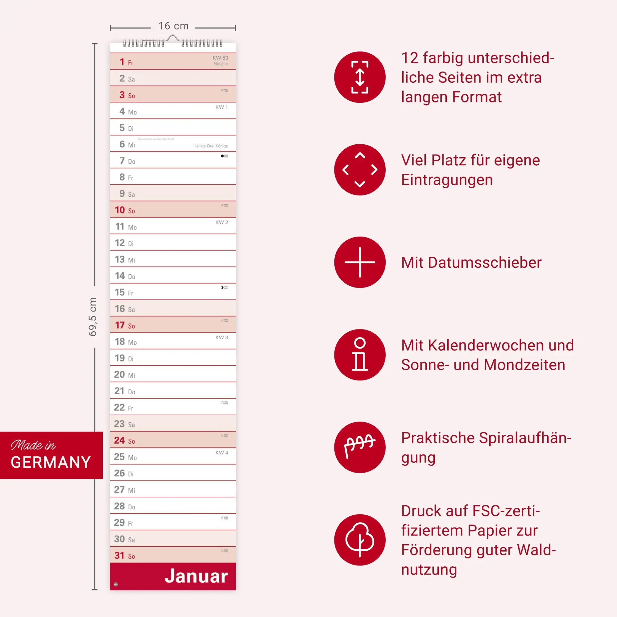 Bild: 9783756415472 | Langplaner XL 2027 | Heye | Kalender | Streifenplaner Kalender Heye