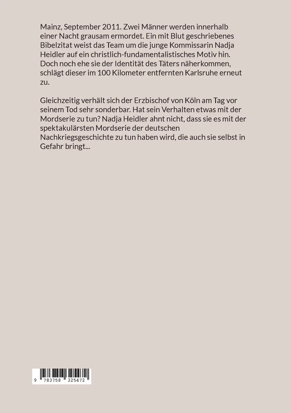 Rückseite: 9783758325472 | Denn der Lohn der Sünde ist der Tod | Ein Thriller aus Mainz | Bravo