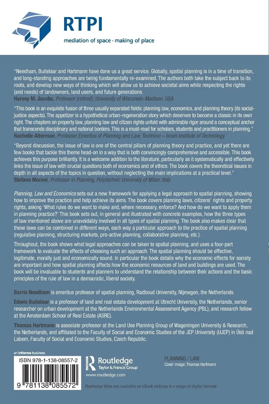 Rückseite: 9781138085572 | Planning, Law and Economics | The Rules We Make for Using Land | Buch