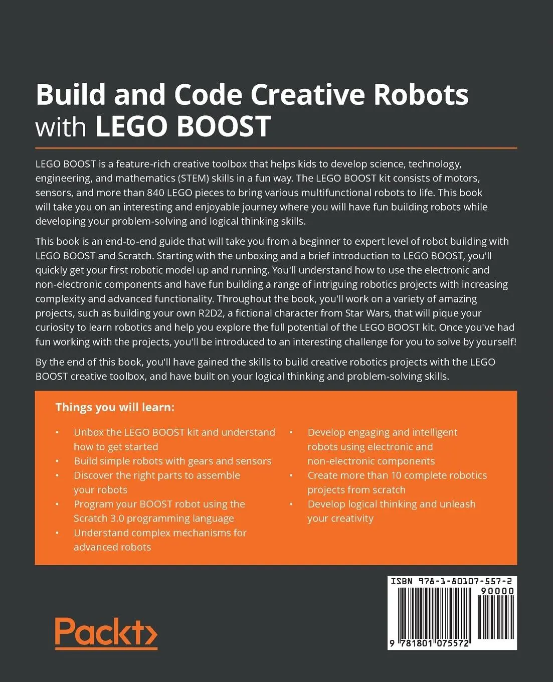 Rückseite: 9781801075572 | Build and Code Creative Robots with LEGO BOOST | Ashwin Shah | Buch
