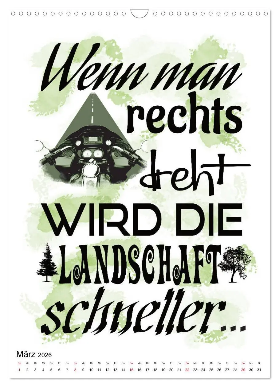 Bild: 9783516375572 | Biker-Sprüche (Wandkalender 2026 DIN A3 hoch), CALVENDO Monatskalender