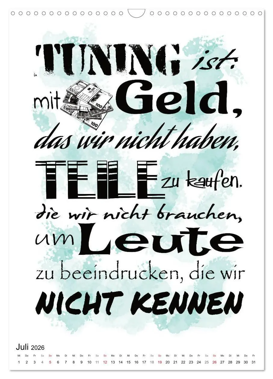 Bild: 9783516375572 | Biker-Sprüche (Wandkalender 2026 DIN A3 hoch), CALVENDO Monatskalender