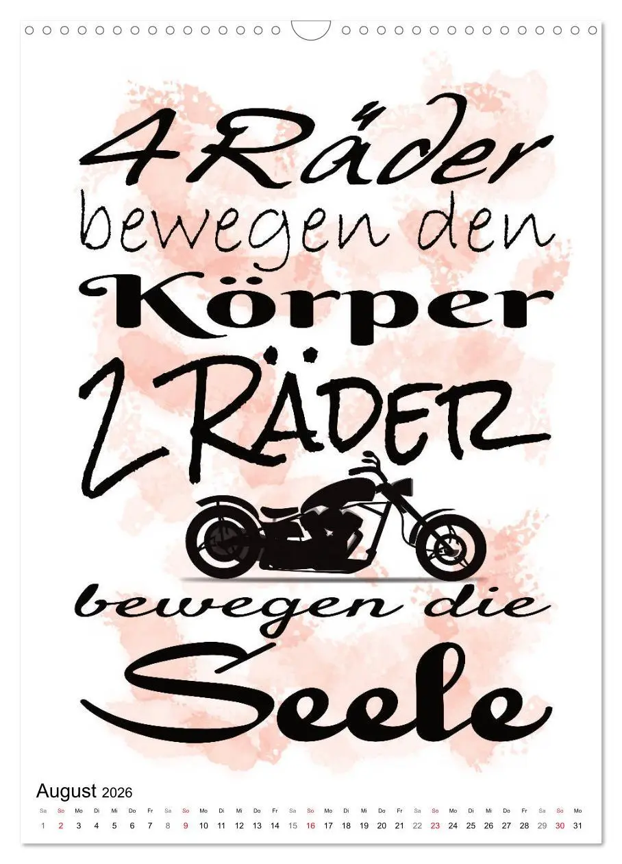 Bild: 9783516375572 | Biker-Sprüche (Wandkalender 2026 DIN A3 hoch), CALVENDO Monatskalender