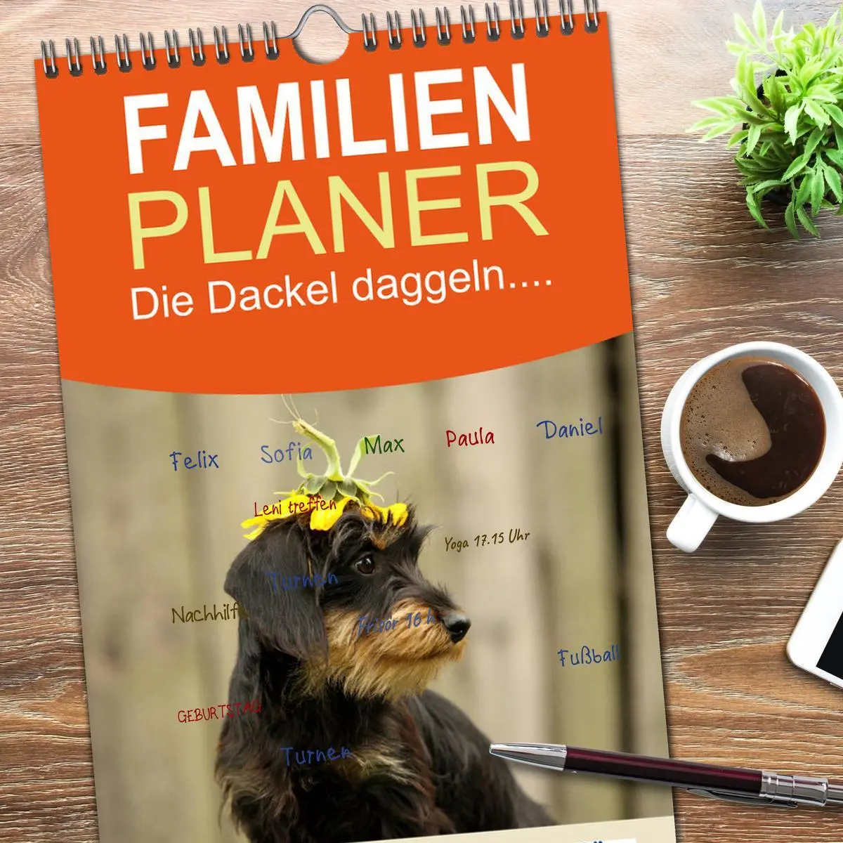 Bild: 9783516515572 | Familienplaner 2026 - Die Dackel daggeln.... mit 5 Spalten...